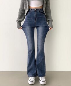 デニム 【SHORT/BASIC/LONG 丈別】ブーツカットデニムパンツ6色 MEDIUM BLUE