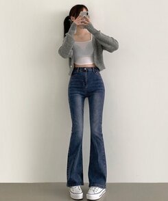 デニム 【SHORT/BASIC/LONG 丈別】ブーツカットデニムパンツ6色 MEDIUM BLUE