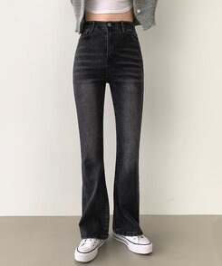 デニム 【SHORT/BASIC/LONG 丈別】ブーツカットデニムパンツ6色 BLACK