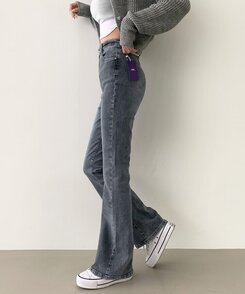 デニム 【SHORT/BASIC/LONG 丈別】ブーツカットデニムパンツ6色 GRAY