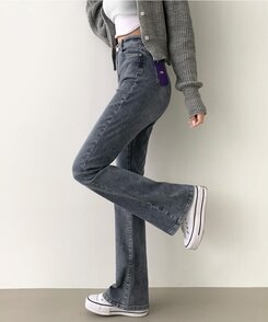 デニム 【SHORT/BASIC/LONG 丈別】ブーツカットデニムパンツ6色 GRAY