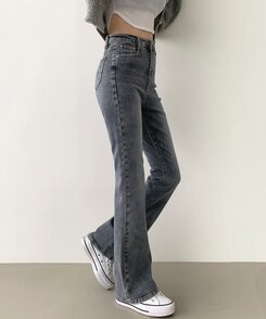 デニム 【SHORT/BASIC/LONG 丈別】ブーツカットデニムパンツ6色 GRAY