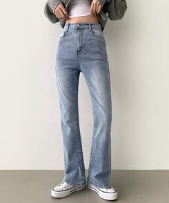 デニム 【SHORT/BASIC/LONG 丈別】ブーツカットデニムパンツ6色 LIGHT BLUE