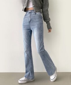 デニム 【SHORT/BASIC/LONG 丈別】ブーツカットデニムパンツ6色 LIGHT BLUE