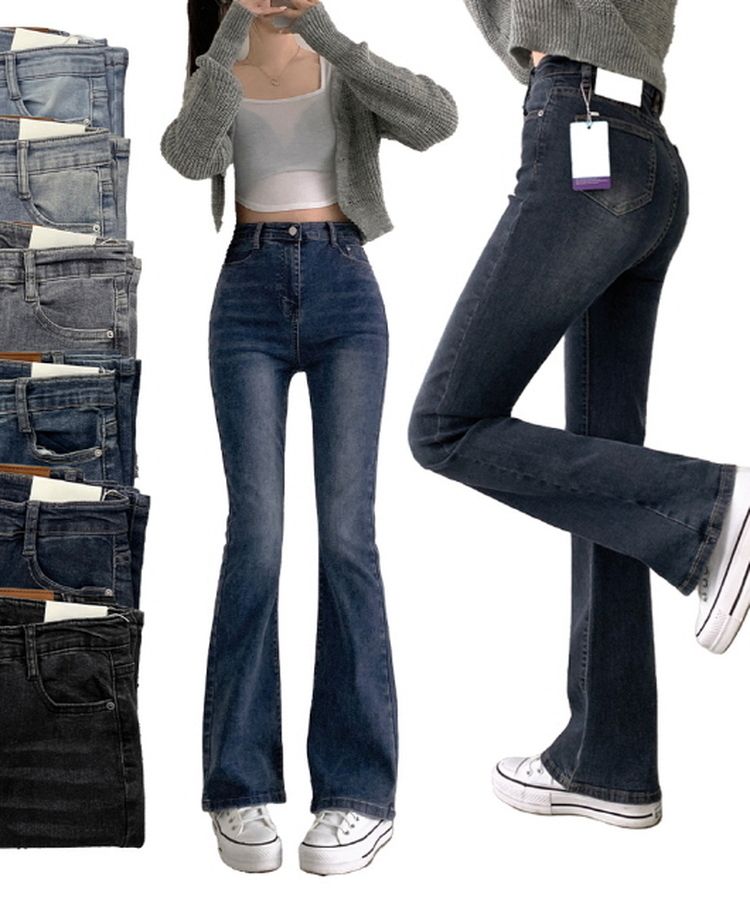 デニム 【SHORT/BASIC/LONG 丈別】ブーツカットデニムパンツ6色 DEEP BLUE