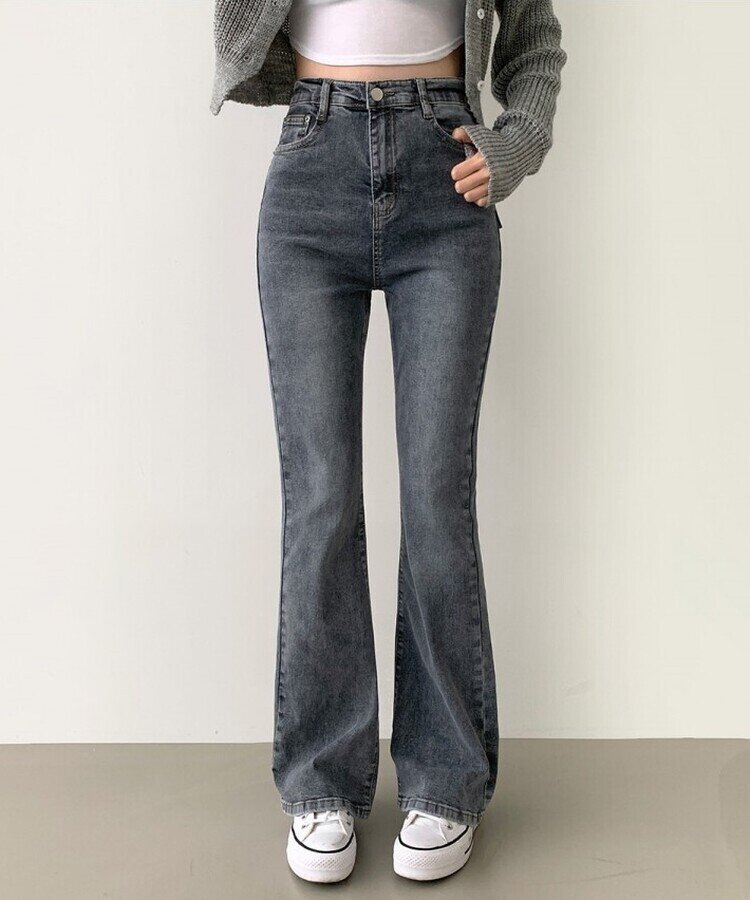 4계절 밴딩 롱부츠컷 다양한 컬러 데님팬츠 그레이
