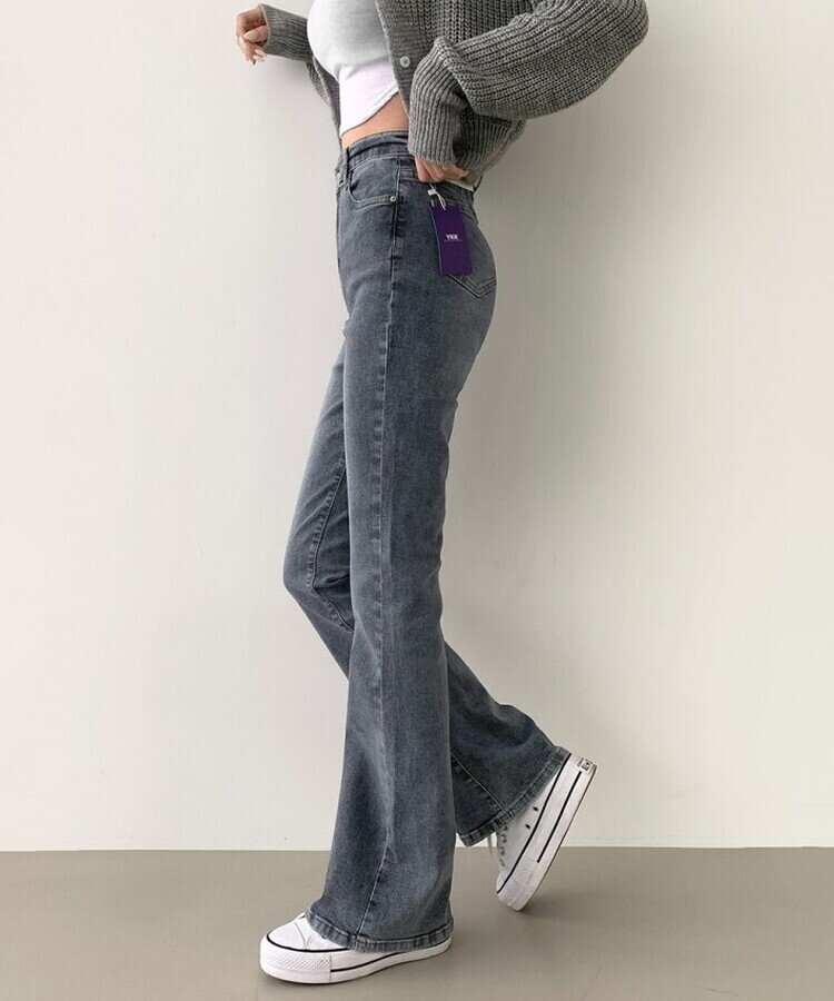 4계절 밴딩 롱부츠컷 다양한 컬러 데님팬츠 그레이