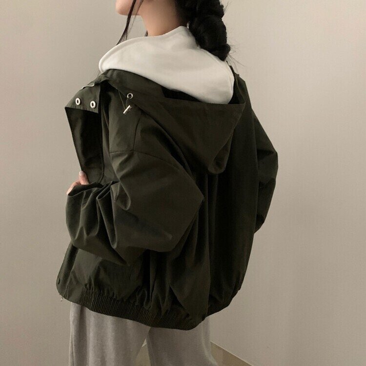 オーバーフィットスナップボタンウィンドブレーカー｜ジャンパー｜韓国