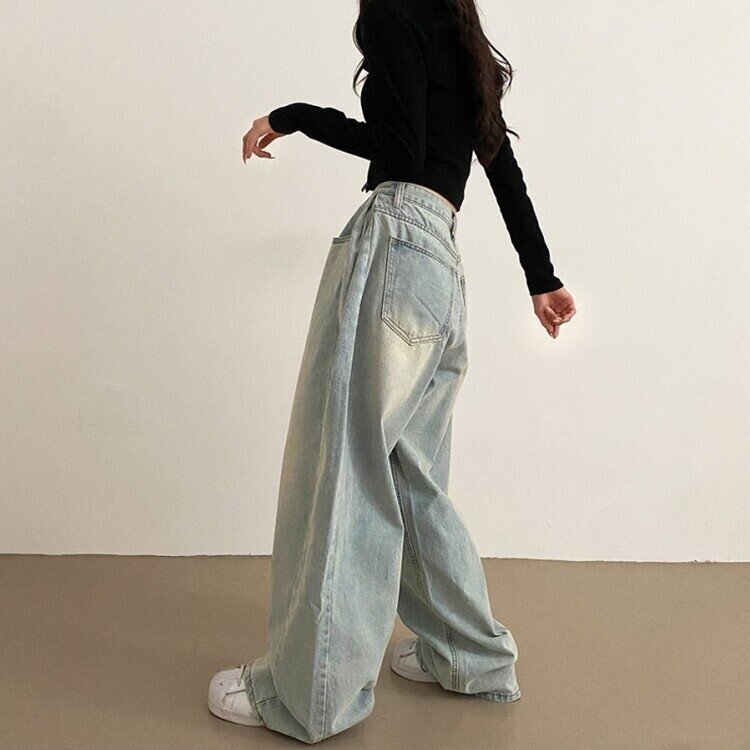 롱숏 선택 가능 맥스 옆핀턱 벌룬 와이드 데님 팬츠 연청