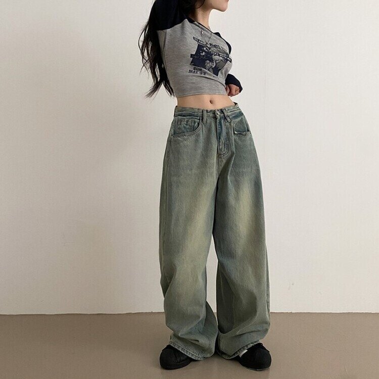 롱숏 선택 가능 맥스 옆핀턱 벌룬 와이드 데님 팬츠 옐로우틴