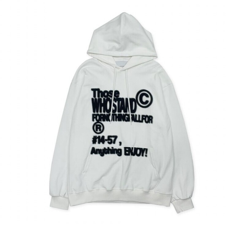 리오스 스프레이 레터링 프린팅 남녀공용 루즈 맨투맨 후드티 3color