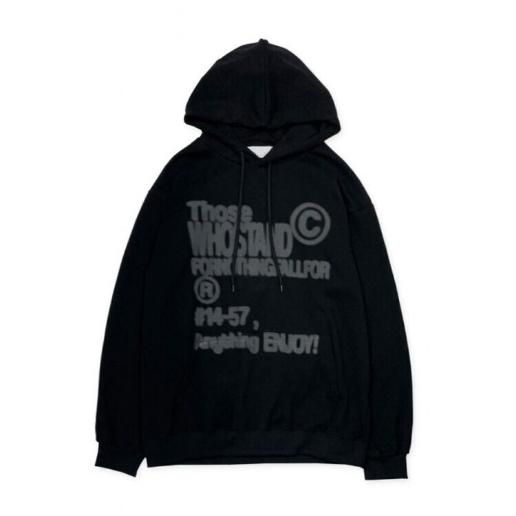 리오스 스프레이 레터링 프린팅 남녀공용 루즈 맨투맨 후드티 3color