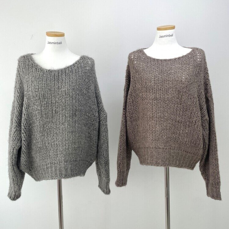 몽글몽글 알파카 울 베이직 루즈핏 니트