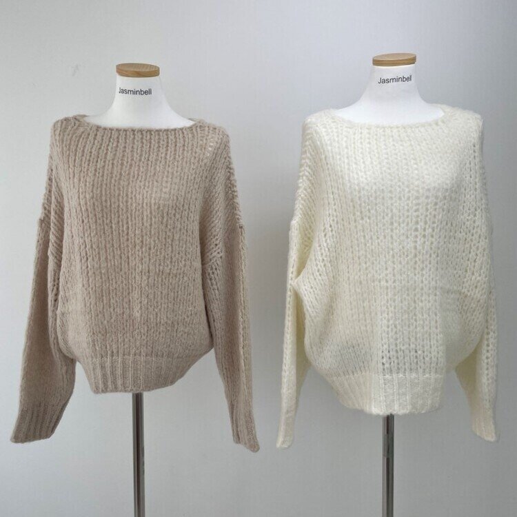 몽글몽글 알파카 울 베이직 루즈핏 니트