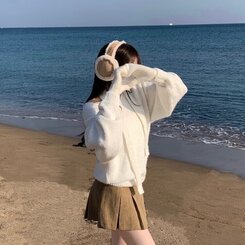 머플러set 베라 브이넥 울 초커 오프숄더 니트 머플러 세트 아이보리