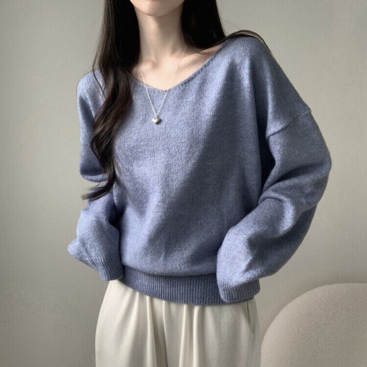 프렌디 캐시 브이넥 루즈핏 긴팔 니트 6color 소라