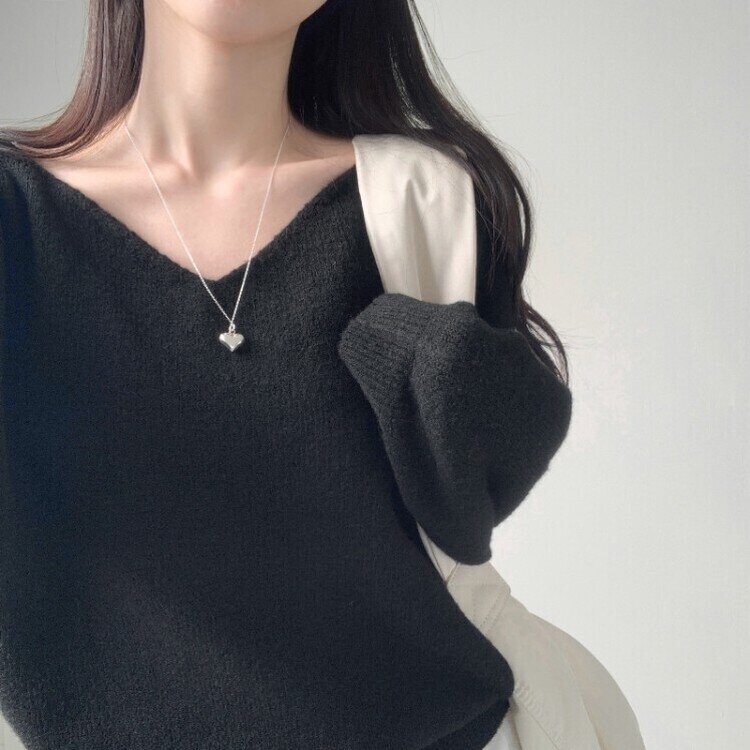 프렌디 캐시 브이넥 루즈핏 긴팔 니트 6color