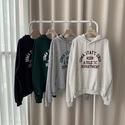 オーバーフィットレタリングカジュアルパーカー