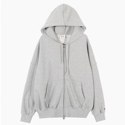 ルーズフィットフードジップアップ5色