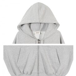 ルーズフィットフードジップアップ5色