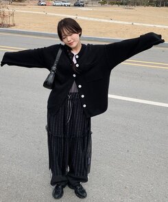 シースルービスチェワンピース｜ロングワンピース｜韓国ファッション