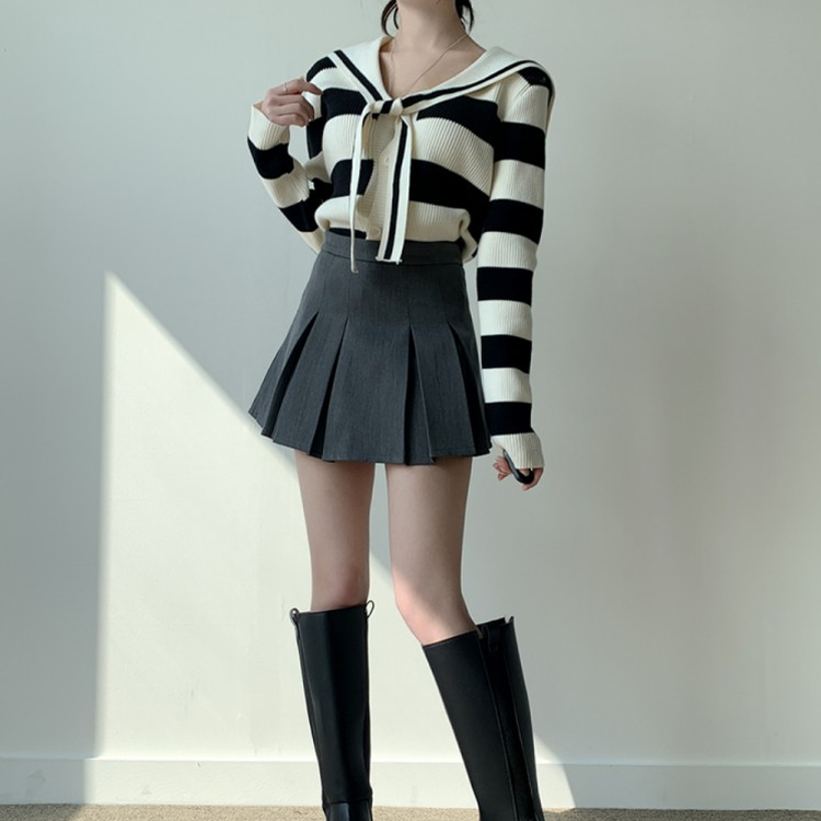 ミニマルAラインプリーツパンツインミニスカート｜ミニスカート｜韓国