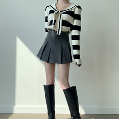 スカート k@ ミニマルAラインプリーツパンツインミニスカート｜ミニスカート｜韓国