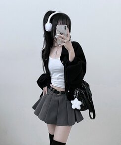 【ベルトSET】パンツインプリーツミニスカート GRAY