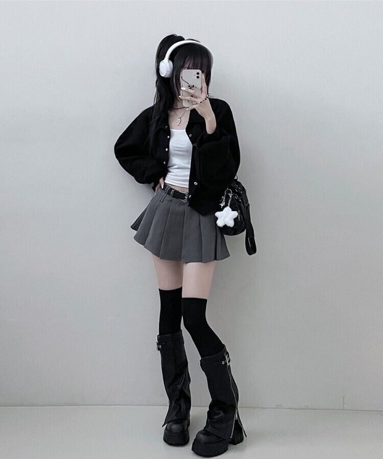 【ベルトSET】パンツインプリーツミニスカート GRAY