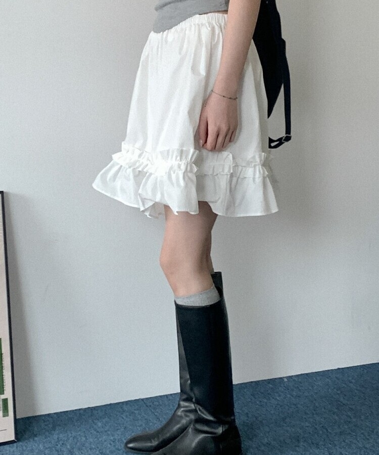 SSK16025 コットンフリルスカート ミニスカート - HEYLADY