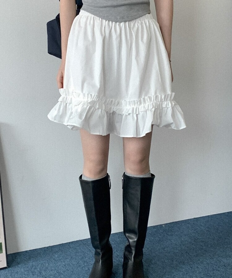 SSK16025 コットンフリルスカート ミニスカート - HEYLADY