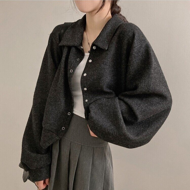 VIRINA ローラカーディガン ブラック XS/Sサイズ バルーンスリーブ VIRINA ローラカーディガン ブラック XS/Sサイズ バルーン