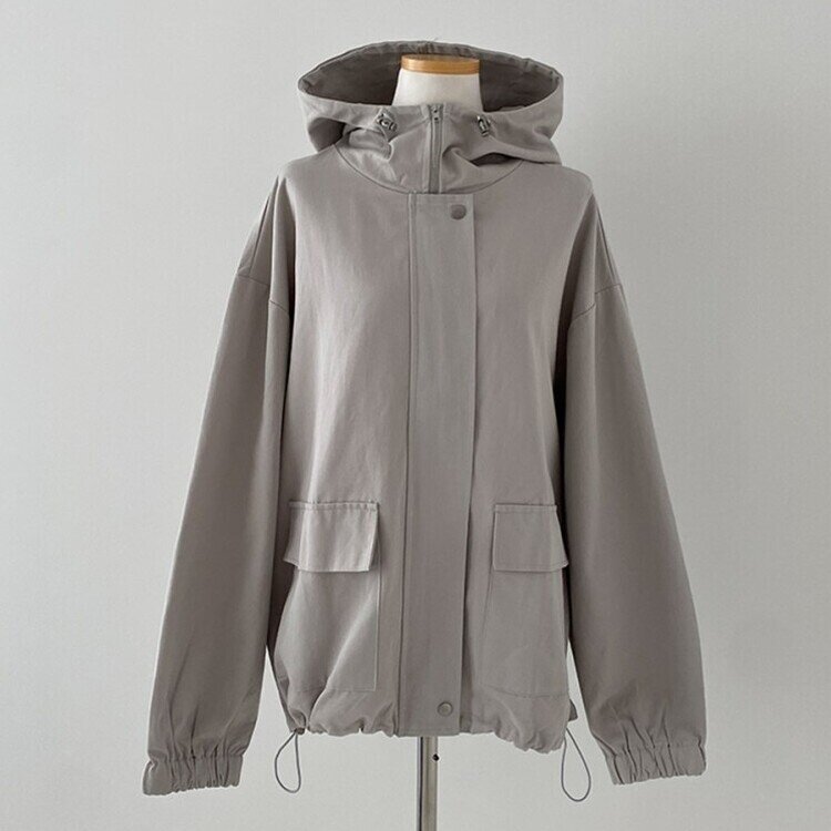 기온차심한 간절기필수템 코튼 박시핏 후드 점퍼