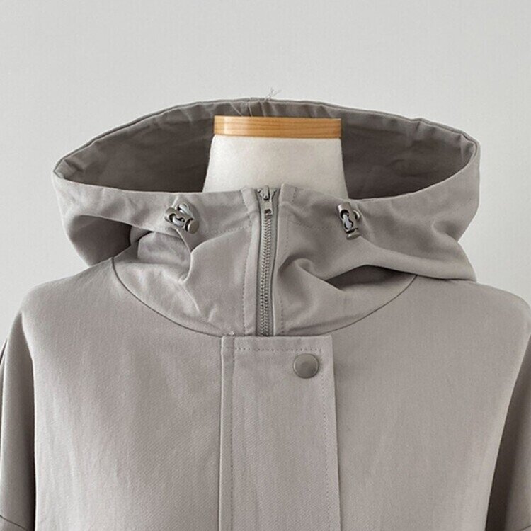 기온차심한 간절기필수템 코튼 박시핏 후드 점퍼