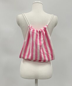 バッグ ストライプタオルビーチバッグ PINK