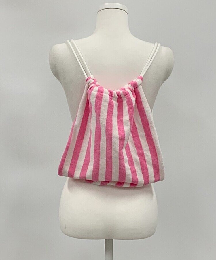 ストライプタオルビーチバッグ PINK