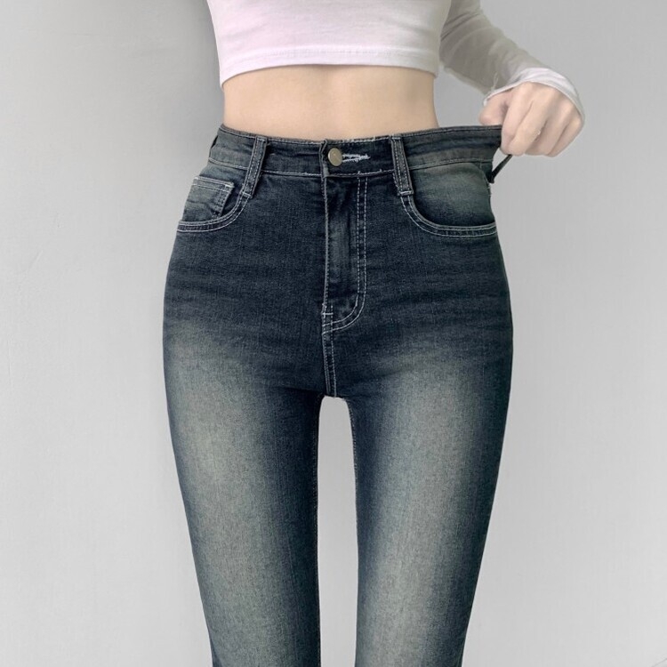 캣츠 샌드 리얼 스키니 스판 하이웨스트 진청 데님 팬츠 청바지 진청 바지 키작녀 키큰녀 수선 no큰녀 밑단 컷팅 수선no 진청