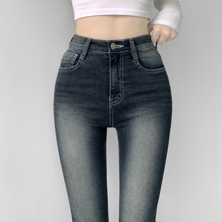 캣츠 샌드 리얼 스키니 스판 하이웨스트 진청 데님 팬츠 청바지 진청 바지 키작녀 키큰녀 수선 no큰녀 밑단 컷팅 수선no 진청