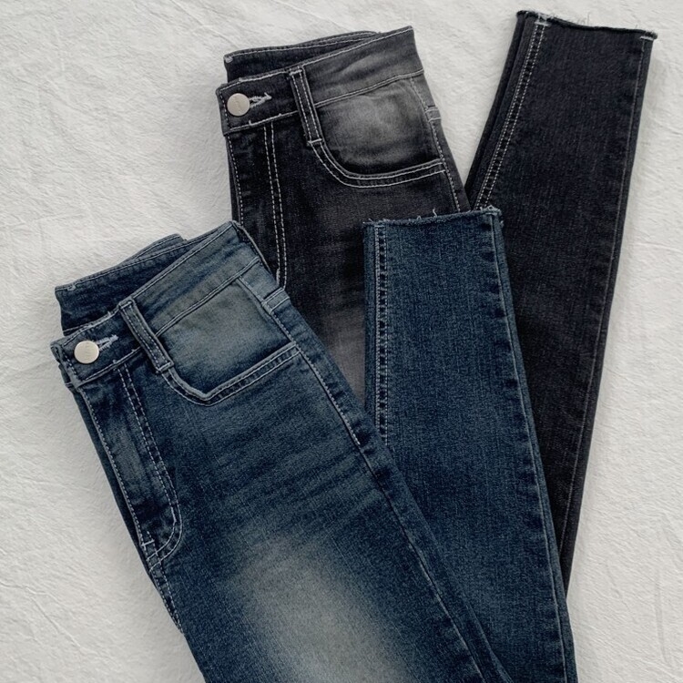 캣츠 샌드 리얼 스키니 스판 하이웨스트 진청 데님 팬츠 청바지 진청 바지 키작녀 키큰녀 수선 no큰녀 밑단 컷팅 수선no
