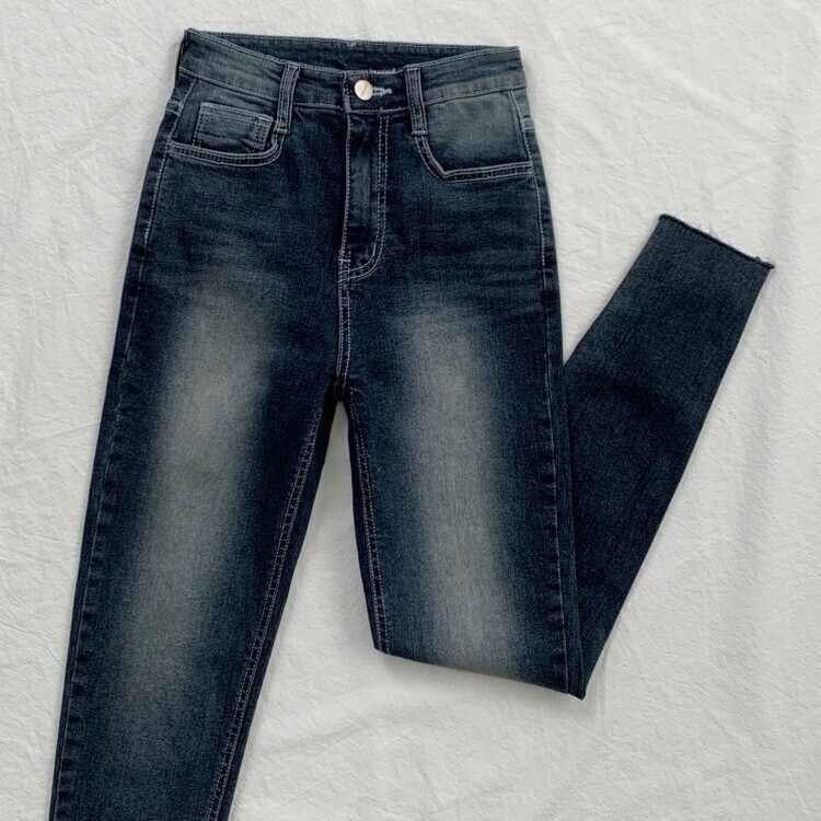 캣츠 샌드 리얼 스키니 스판 하이웨스트 진청 데님 팬츠 청바지 진청 바지 키작녀 키큰녀 수선 no큰녀 밑단 컷팅 수선no