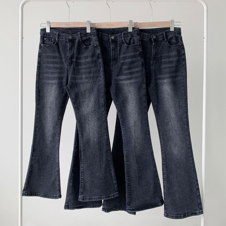 빈티지 스톤 워싱 하이웨스트 부츠컷 스판 데님 팬츠 키작녀 키큰녀 빅사이즈 청바지