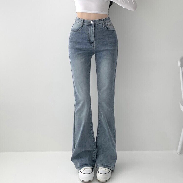 빈티지 스톤 워싱 하이웨스트 부츠컷 스판 데님 팬츠 키작녀 키큰녀 빅사이즈 청바지 연청