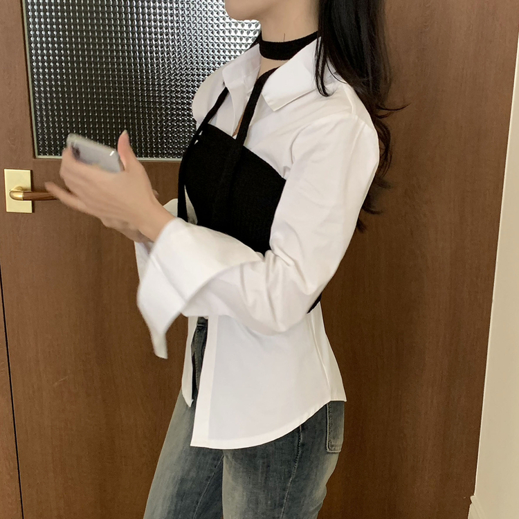 【SET】チョーカー＋ニットチューブトップ BLACK