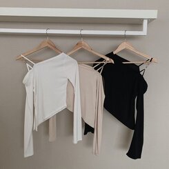 アンバランススリット長袖Tシャツ