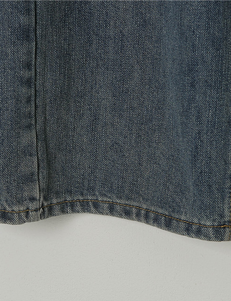 [숏/롱,S~XL,5컬러]  어반 빈티지 워싱 핀턱 와이드 롱 데님 팬츠