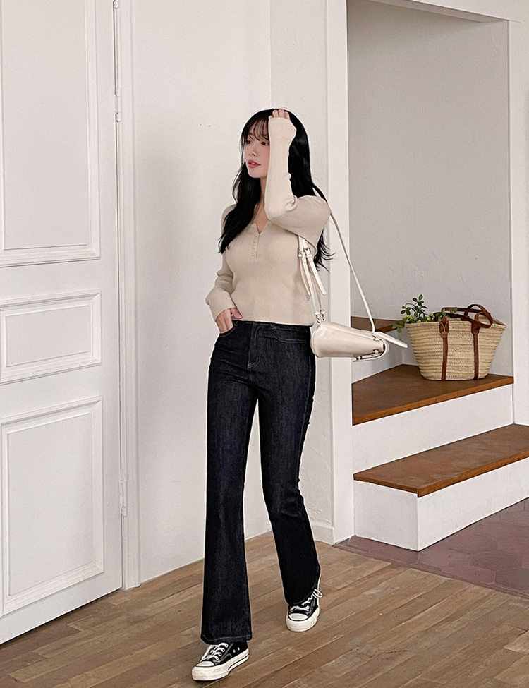 [숏/기본/롱, S~2XL] 물빠짐없는 골반뽕 볼륨UP 논페이드 하이웨스트 부츠컷 데님팬츠 딥블루