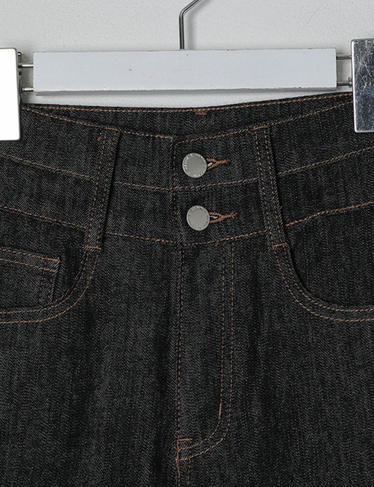 【丈別/S~2XL】ハイウエストブーツカットデニムパンツ