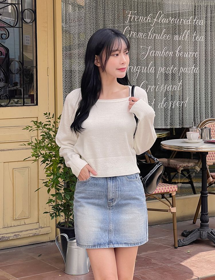 SSK16117 【丈別/S~2XL】ウォッシングデニムミニスカート ミニ