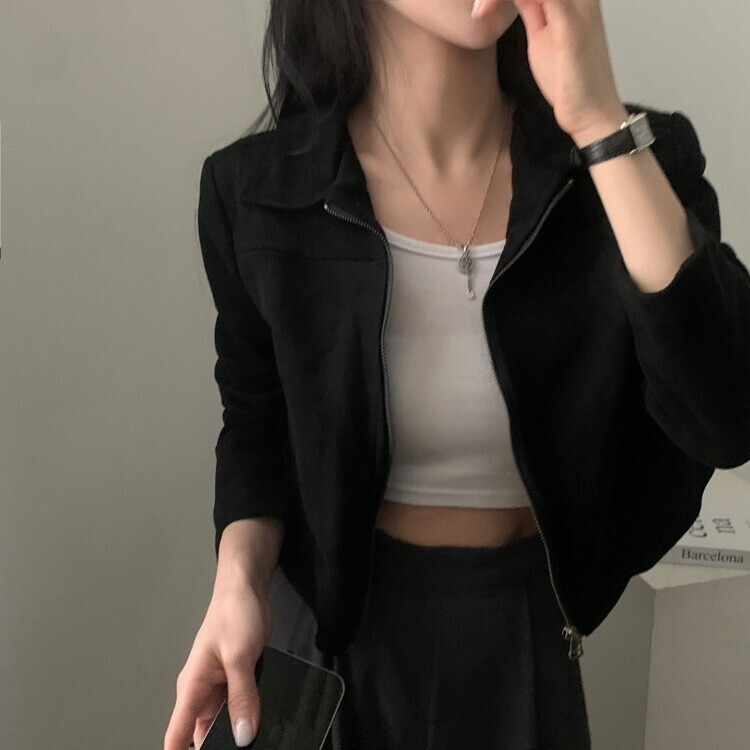 베이 클래식 힙스웨이드 숏자켓 3color 블랙