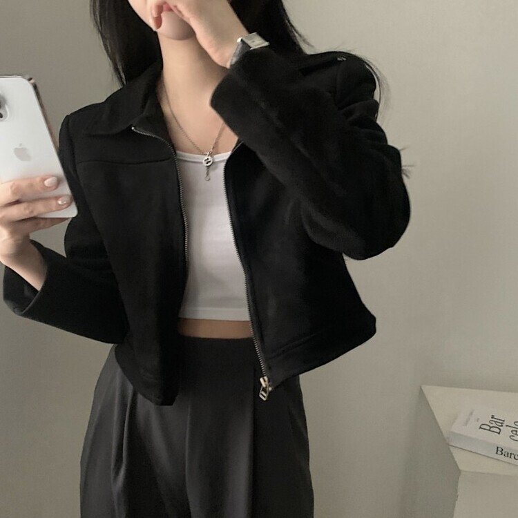 베이 클래식 힙스웨이드 숏자켓 3color 블랙